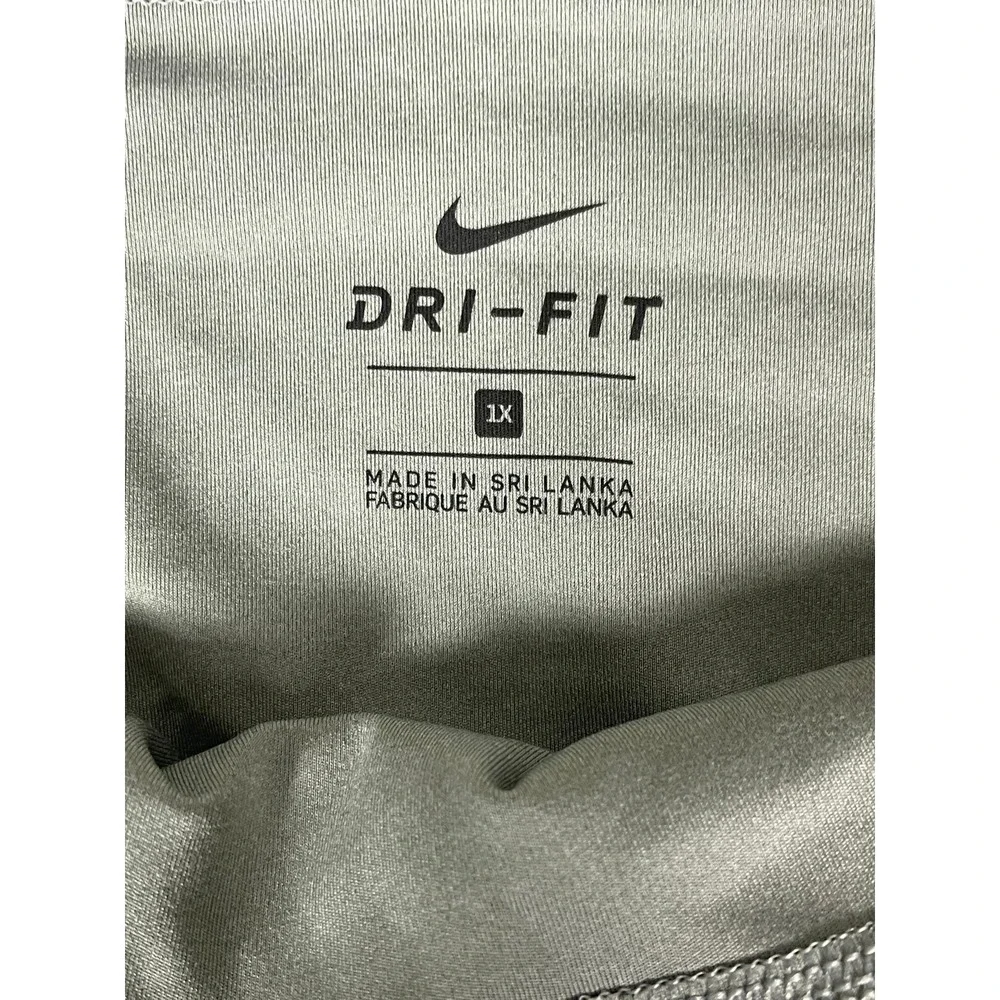 Nike Dri-FIT Womens 1X Sage Green High Waisted Athletic Training Leggings Tights
